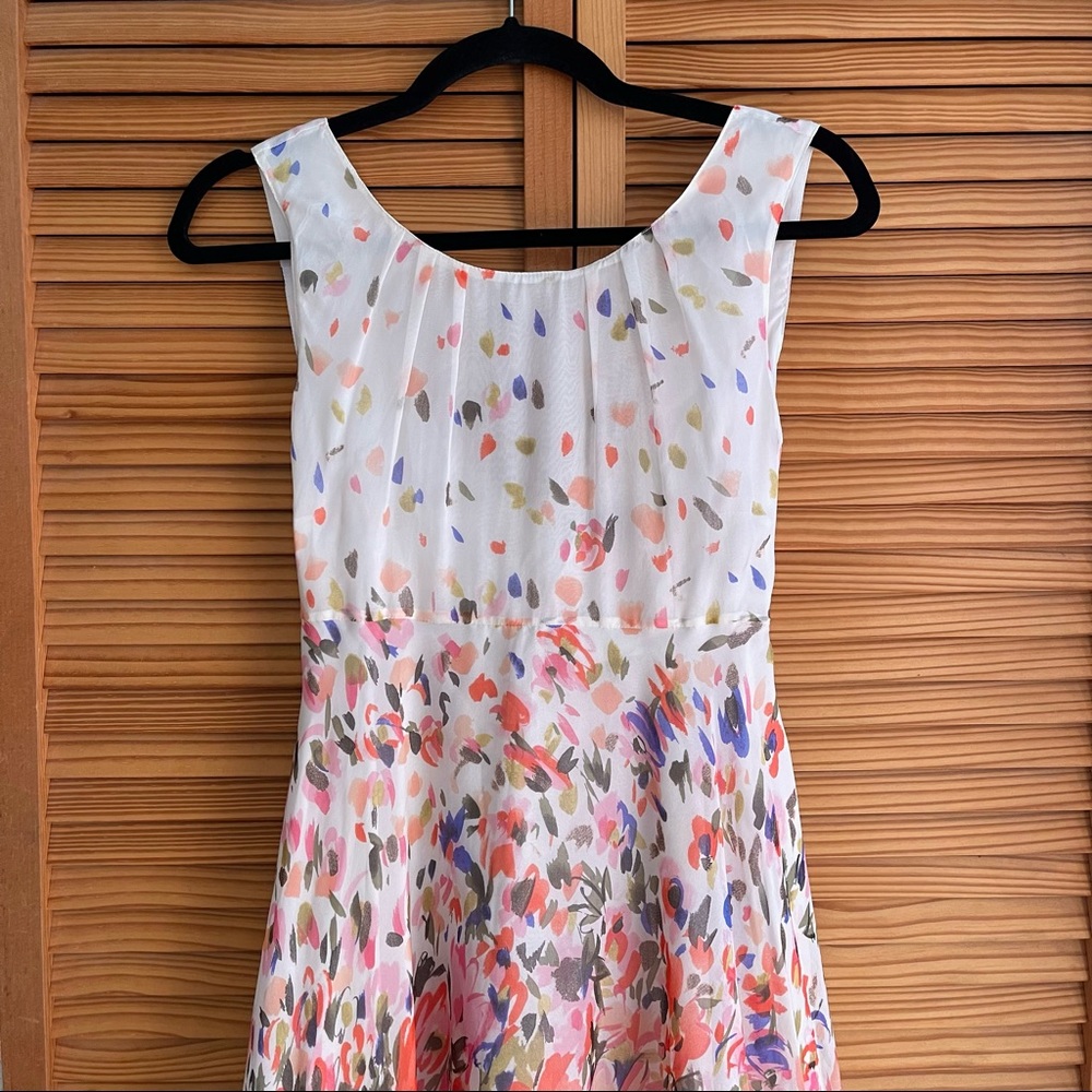 Max&Co Silk Colorful Floral Summer Midi Dress, size 4